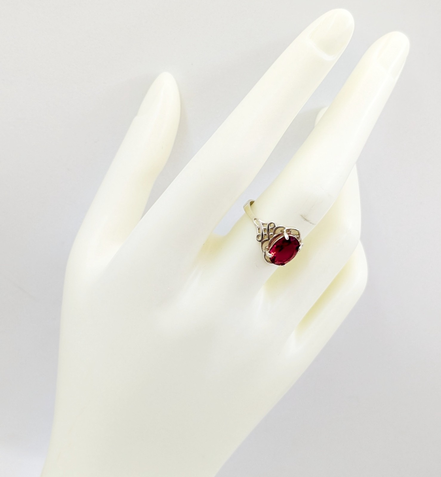 Vintage Elegant RING Silver 925 with Chic Bright Stone-size: 8.75US (18.5mm)| #7