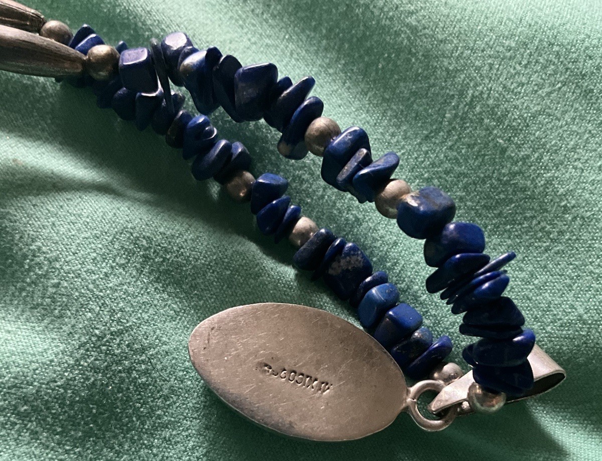 STERLING SILVER LAPIS NECKLACE LAPIS PENDANT & CHAIN 16” PLUS GIFT