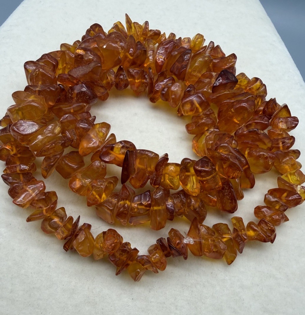 Vintage Baltic Amber Necklace Natural 24” Endless Chunky Nuggets UV Tested