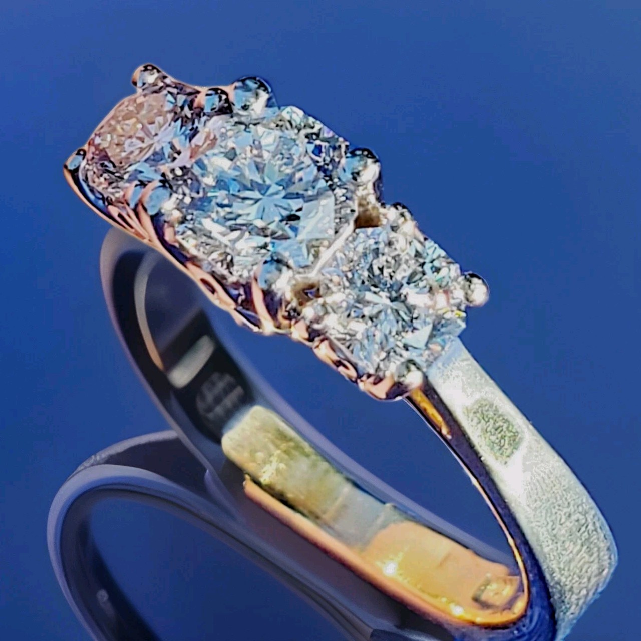 Original EARTH MINED DIAMOND Octagon cut Deco Engagement Ring Vintage Trilogy 6