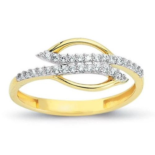 0.45TCW Round Cut White Moissanite Women’s Fancy Ring In Pure 10K Yellow Gold FN