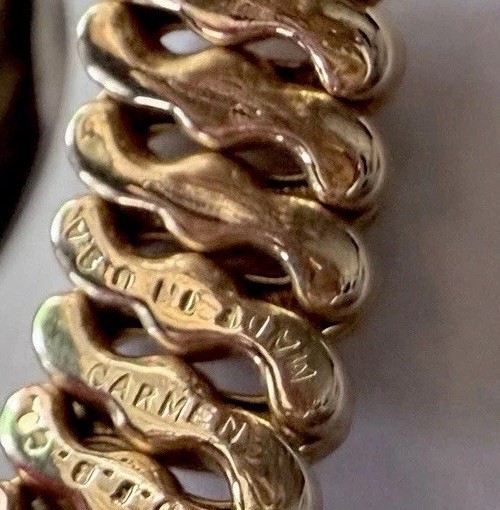 VTG 40s WWII Era Gold Sweetheart Expansion Bracelet & Necklace DF Briggs Carmen