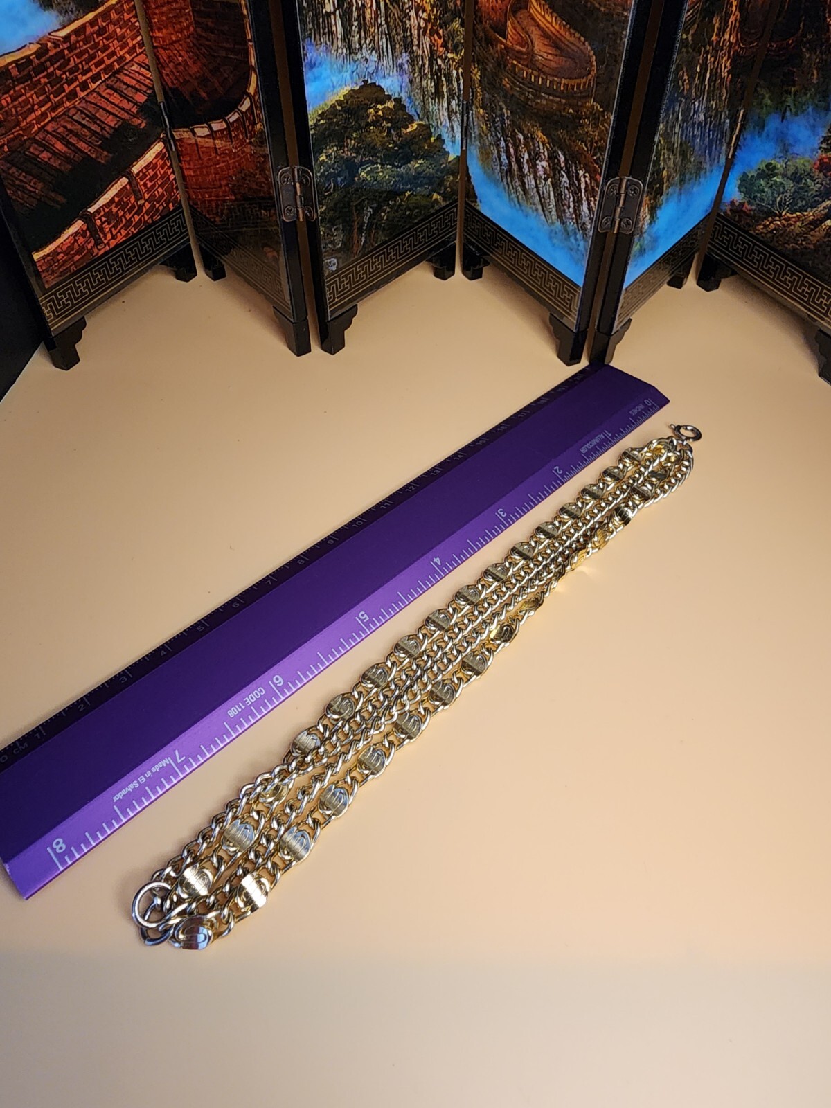 Vtg SARAH COVENTRY Necklace Bracelet Set Multi-Strand Gold Tone Snail Chain 24″
