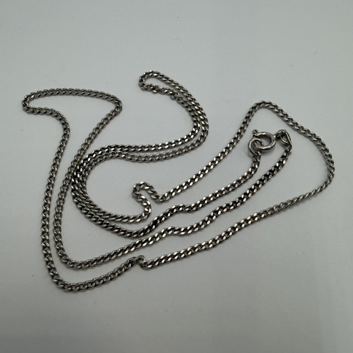 Vintage 925 Sterling Silver Necklace Unisex Jewelry Curb Chain 57 cm