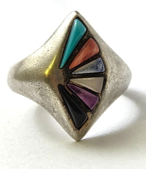 Vintage Multi-stone Ring in Sterling Silver, 1960’s, Vintage Jewelry