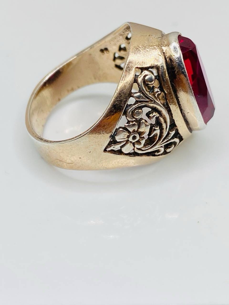 Vintage Silver 875 Soviet Ring Corundum Women’s Jewelry