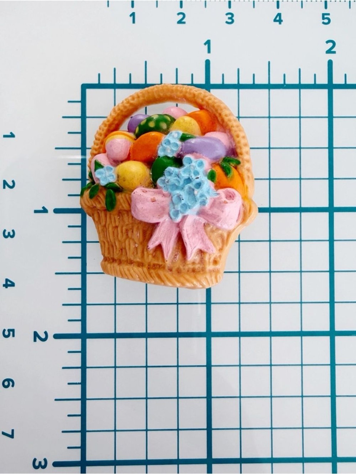 Vintage Hallmark Easter Basket Pin Brooch Colorful Eggs Festive Holiday Gift