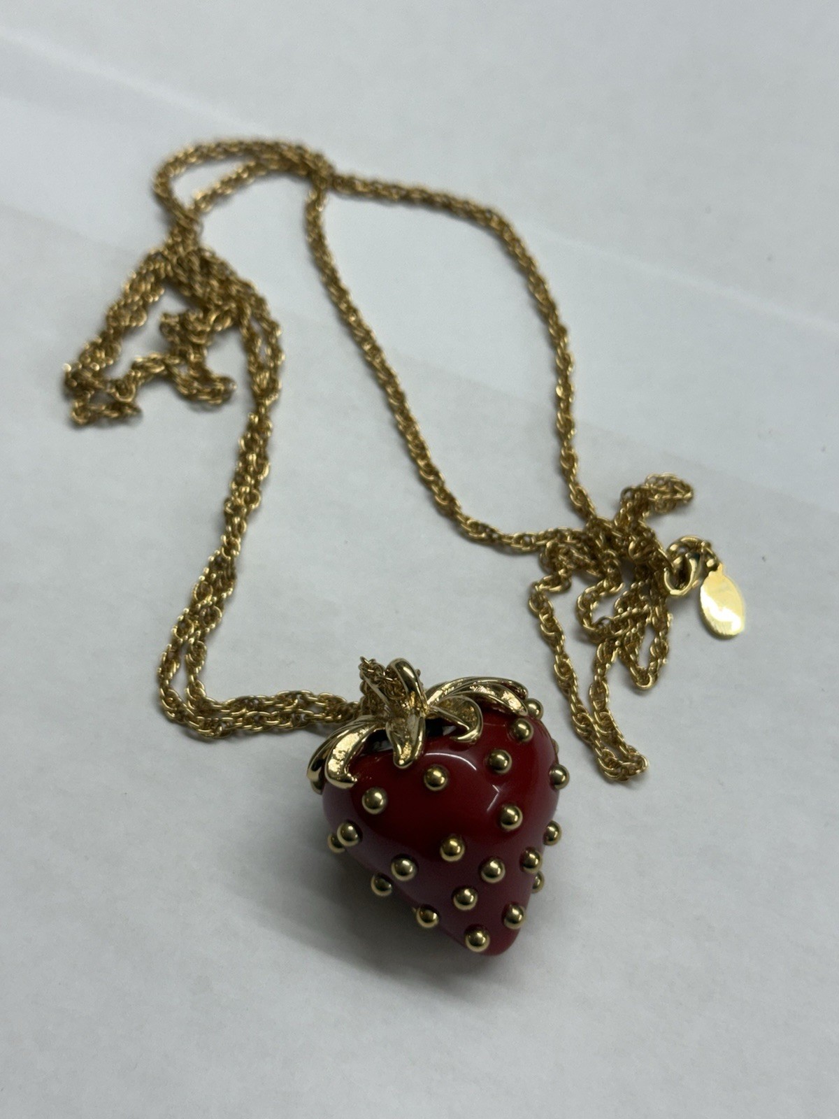 Kenneth J Lane Authentic Red Strawberry Necklace USA