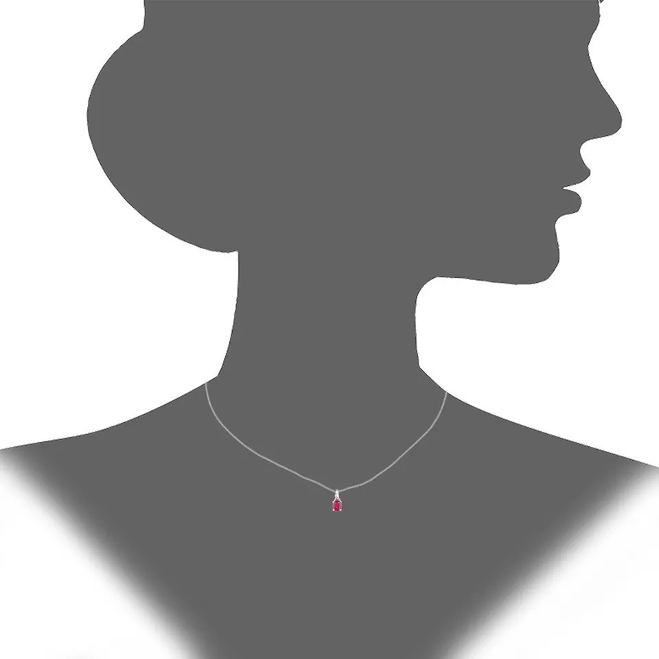 Oval Cut Lab Created Ruby Diamond Woman Love Pendent Gift 14K White Gold Finish