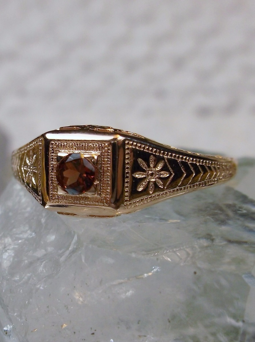 NATURAL Garnet Ring, Wedding Art Deco Revival Jewelry, US SELLER-Giftwrap