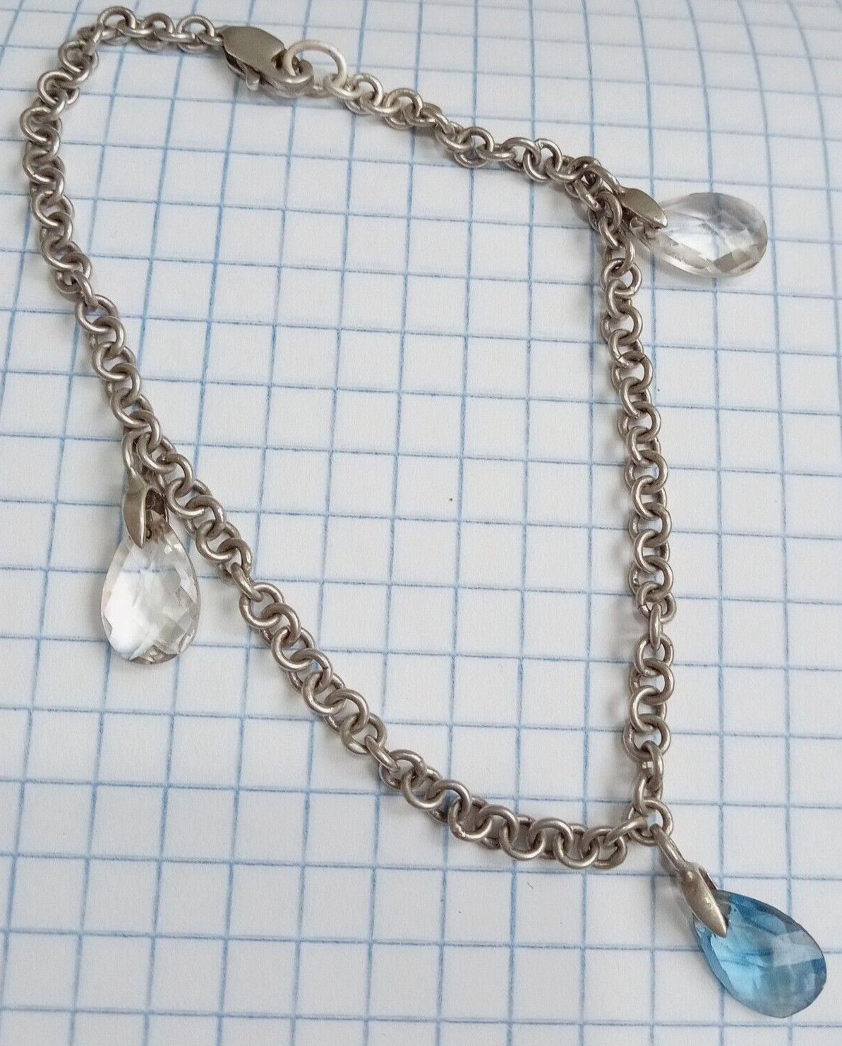 Vintage Bracelet with stones Sterling Silver 925 test Beautiful Women’s Jewelry