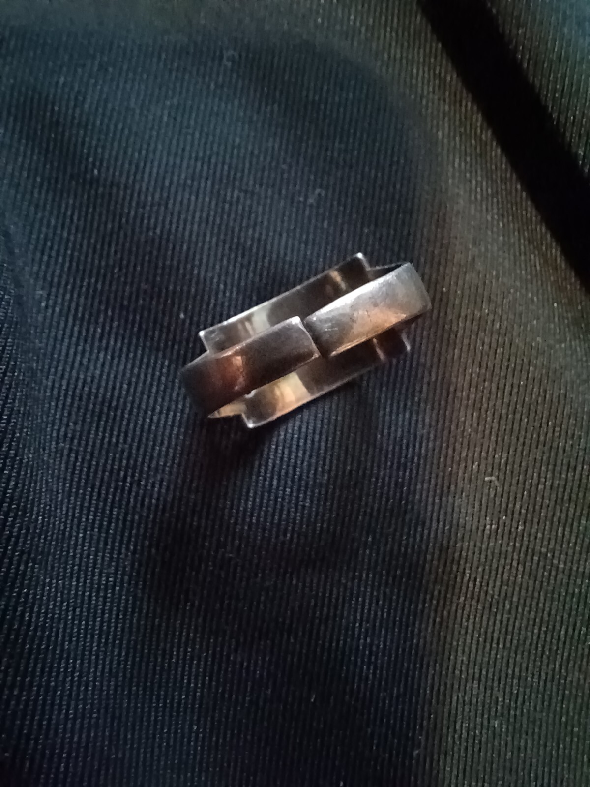 RARE VINTAGE EDWARDIAN FRIENDSHIP MONOGRAM SIGNET PANEL STERLING LADIES RING