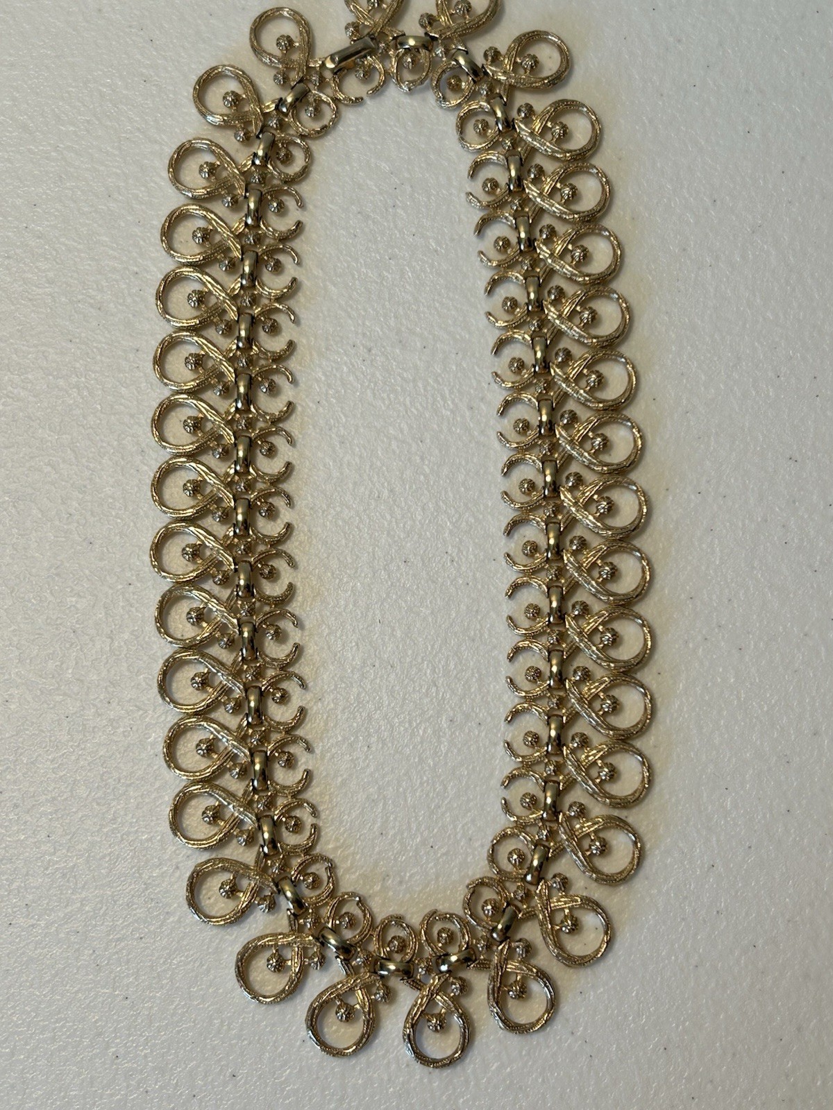 Trifari Gold-Tone Crown Jewelry Necklace, Vintage, Adjustable