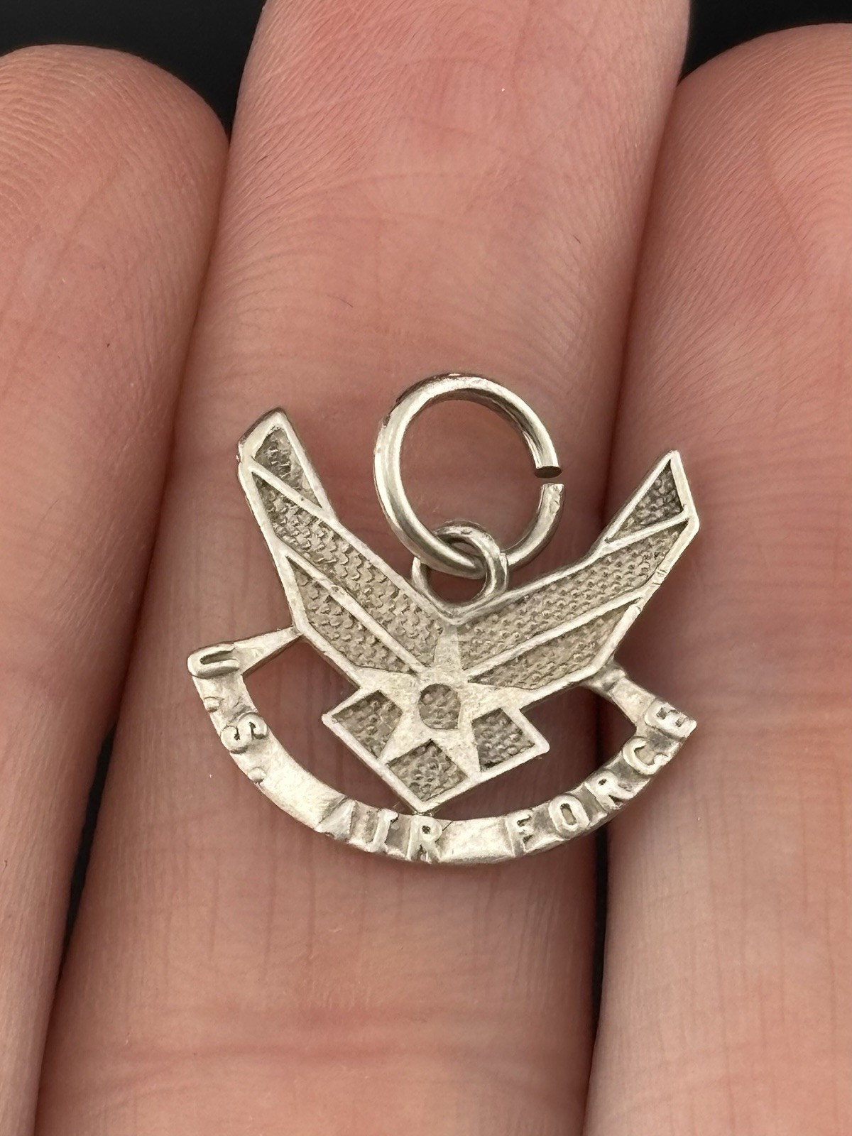 US Air Force VTG Silver Plated Pendant Or Charm Military Memorabilia