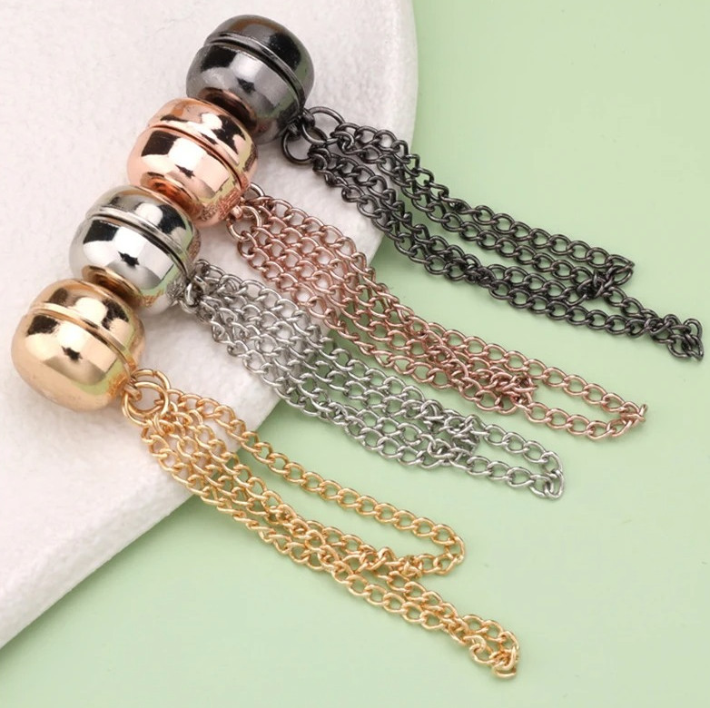 1pc Magnetic Chain Brooch Buckle Alloy Clothing Clip Button Accessory – NEW