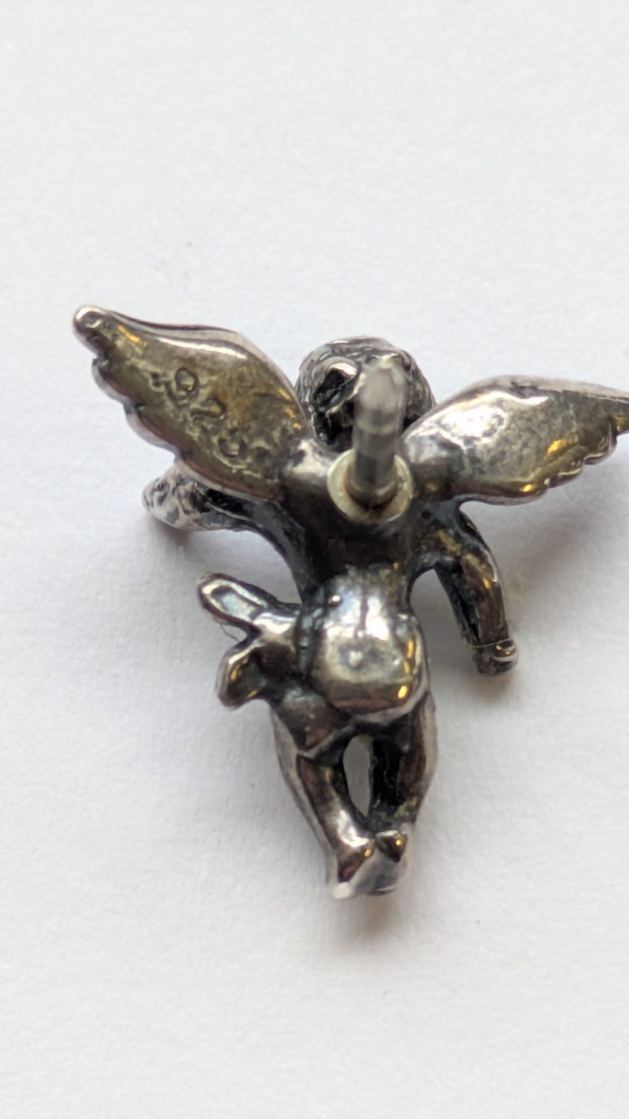 Vintage 925 Sterling Silver Cherubim Angel Pin