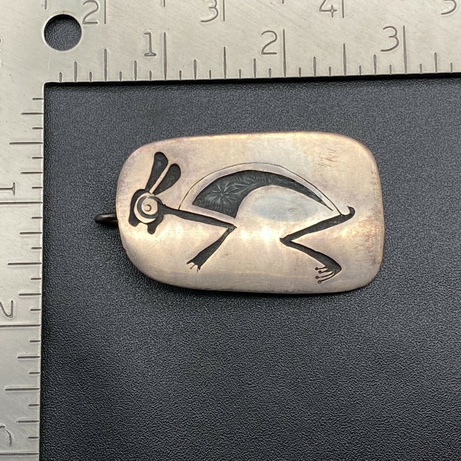 Vintage Southwestern Rabbit Hare Sterling Silver Pendant Hopi Style