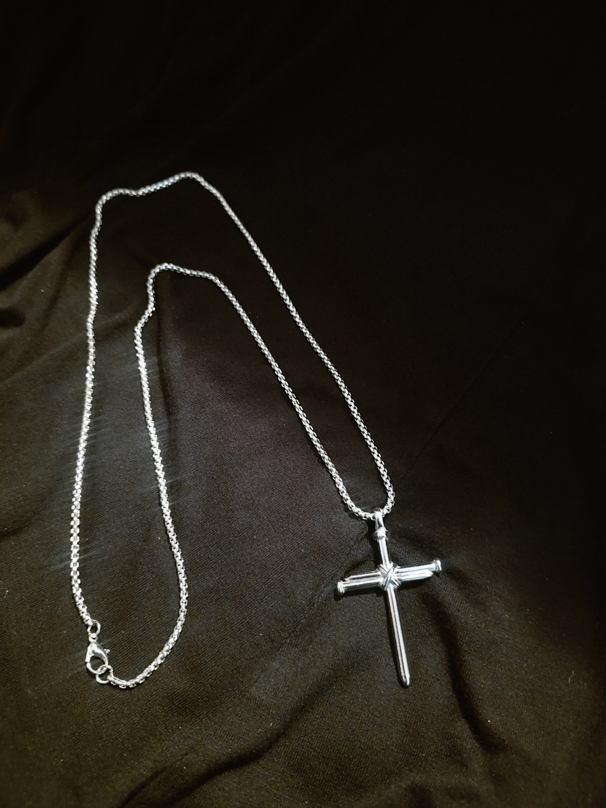 Spike Cross Necklace, Bohemian Style Durable Alloy Chain , Silver In Color