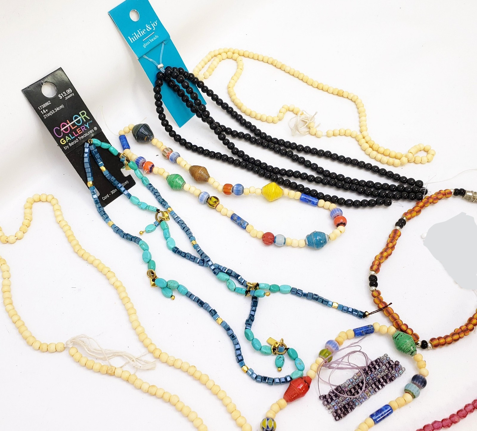 Glass Bead Necklaces Lot Hildie & Jo and Other Beads Plus FREE Beads