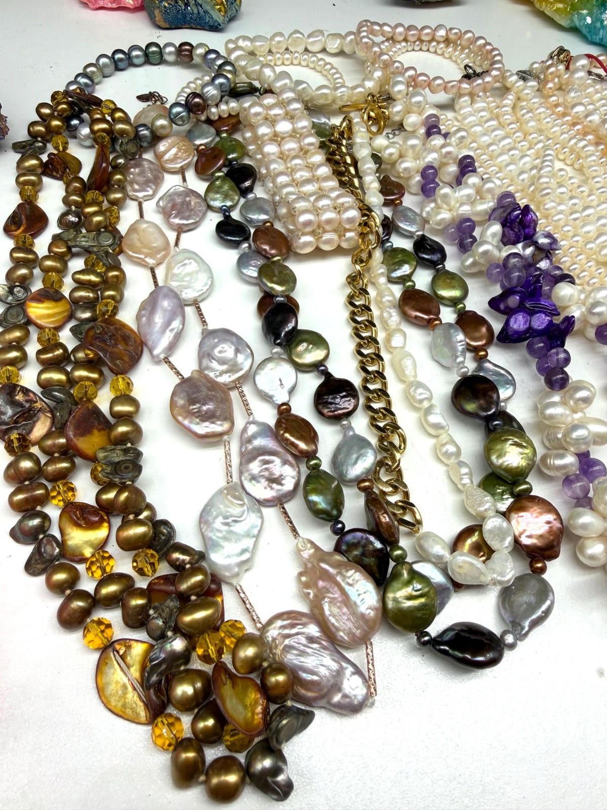 Genuine Freshwater Pearl Wearable Jewelry Lot Pearls Beaded Necklace Vintage