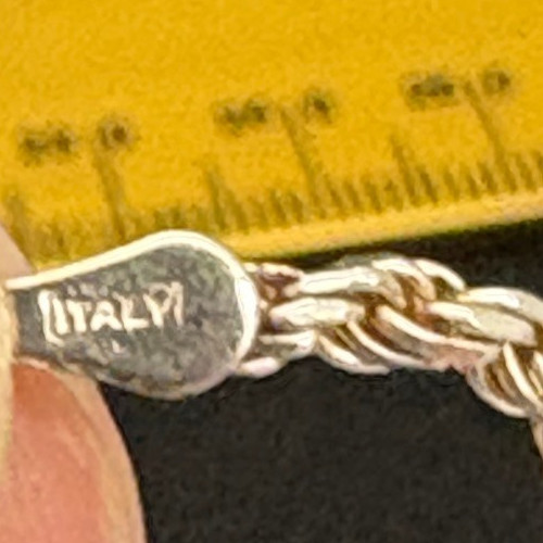 Vintage Sterling Silver Chain Bracelet 6″ Italy 925 3.5 Grams