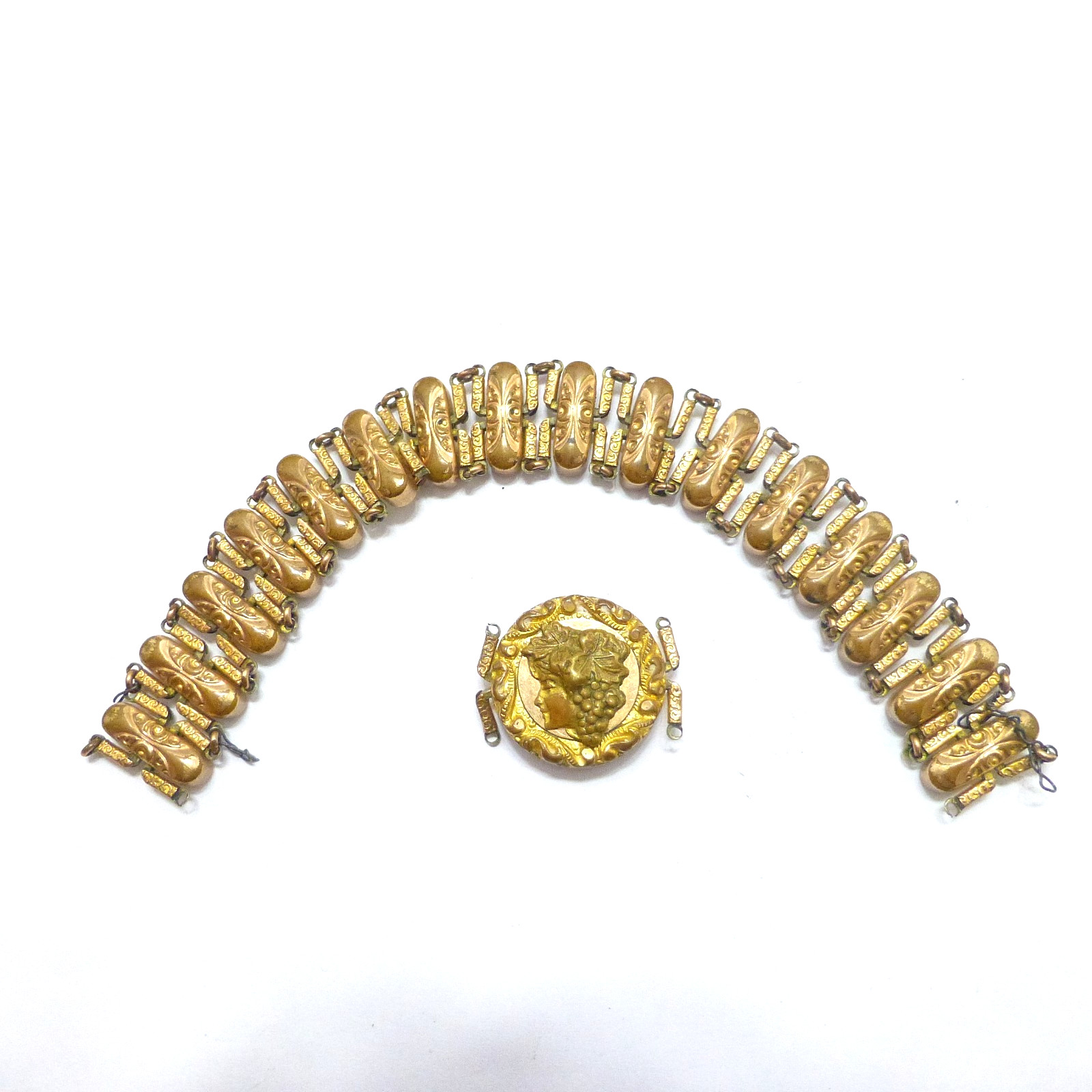 Antique victorian art deco rolled gold expansion bracelet ornate jewelry repair