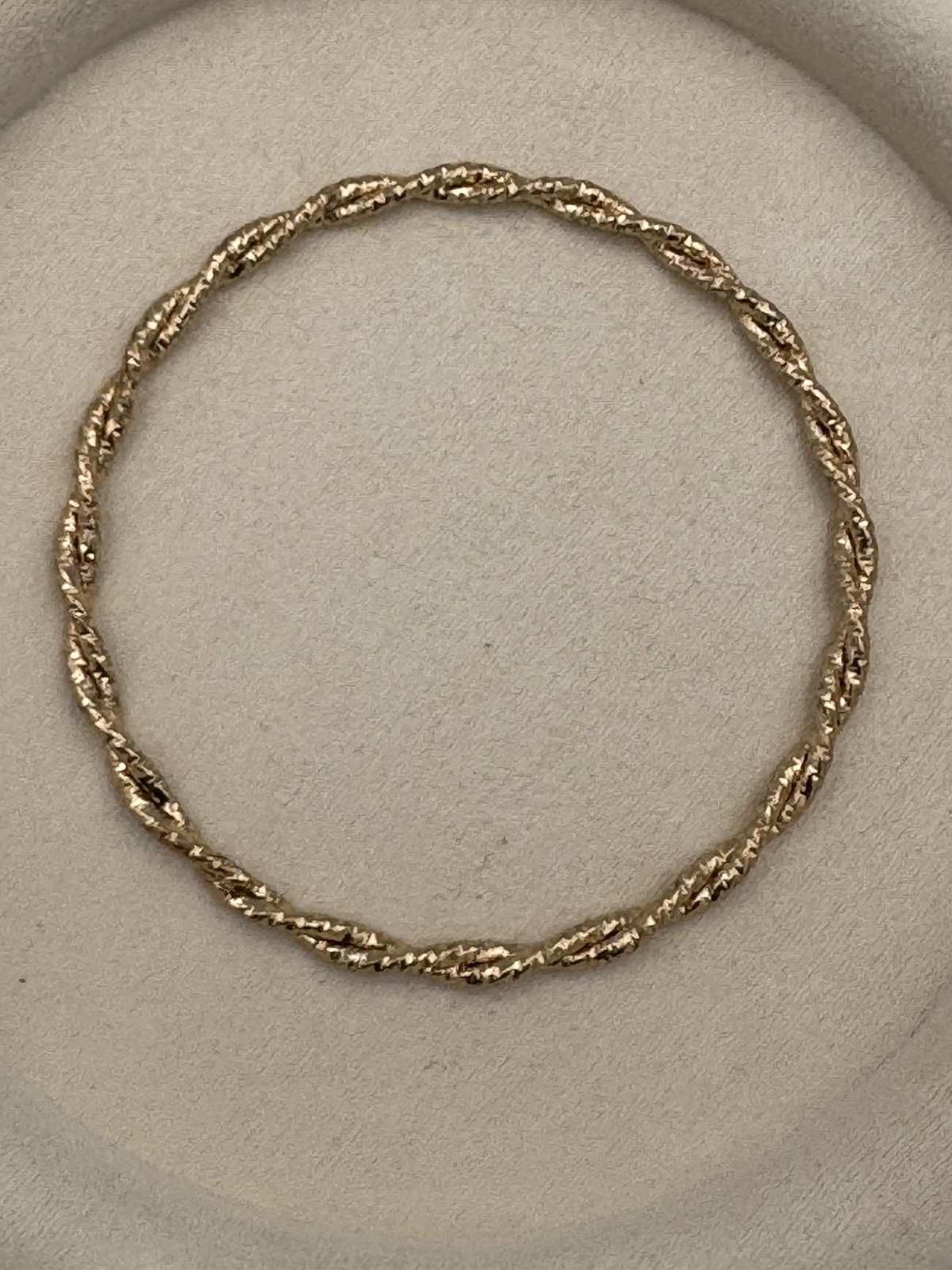 Vintage Gold Tone Bangle Set Nugget Twist Rope & Wide Satin Cuff