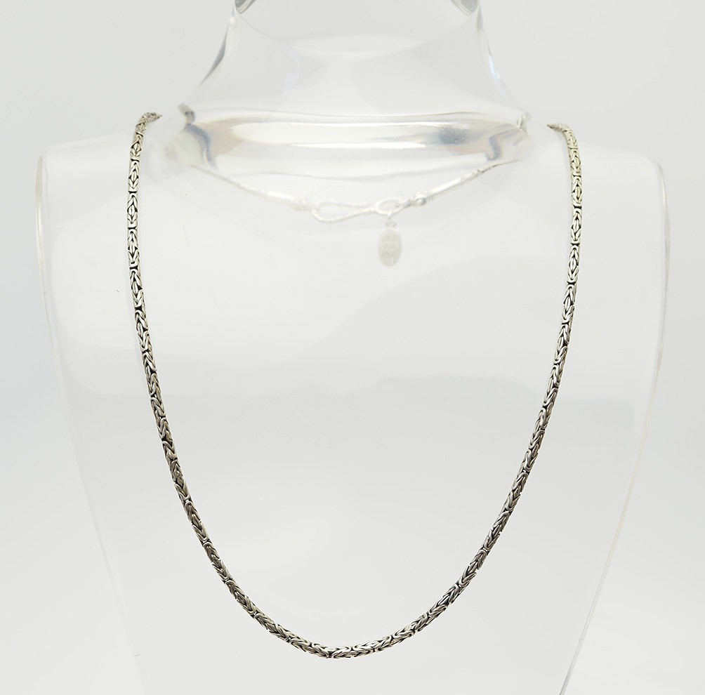 Ornate Bali chain sterling silver 18k gold details chain necklace Robert Manse