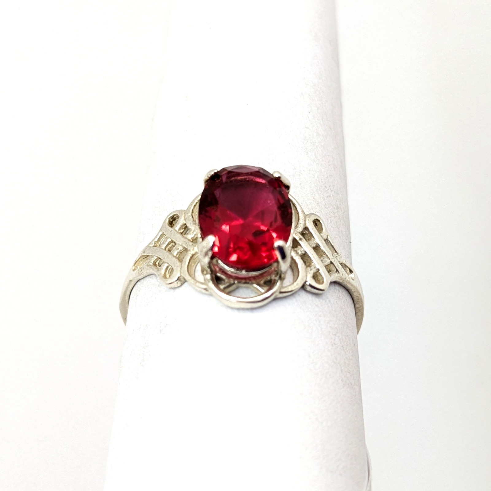 Vintage Elegant RING Silver 925 with Chic Bright Stone-size: 8.75US (18.5mm)| #7