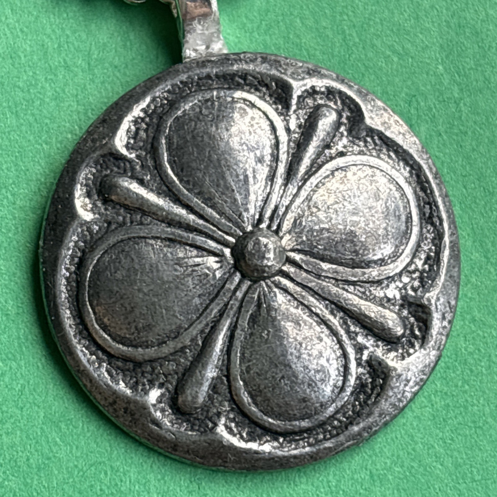 Vintage pewter Button Pendant necklace 🇳🇴 Norwegian! NEW STYLE! 1”