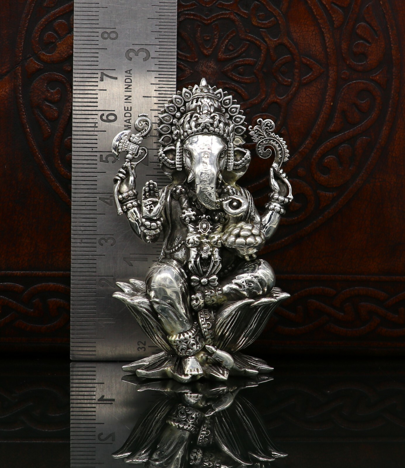 925 sterling silver Gorgeous Lord Ganesha statue, figurine, puja article su212