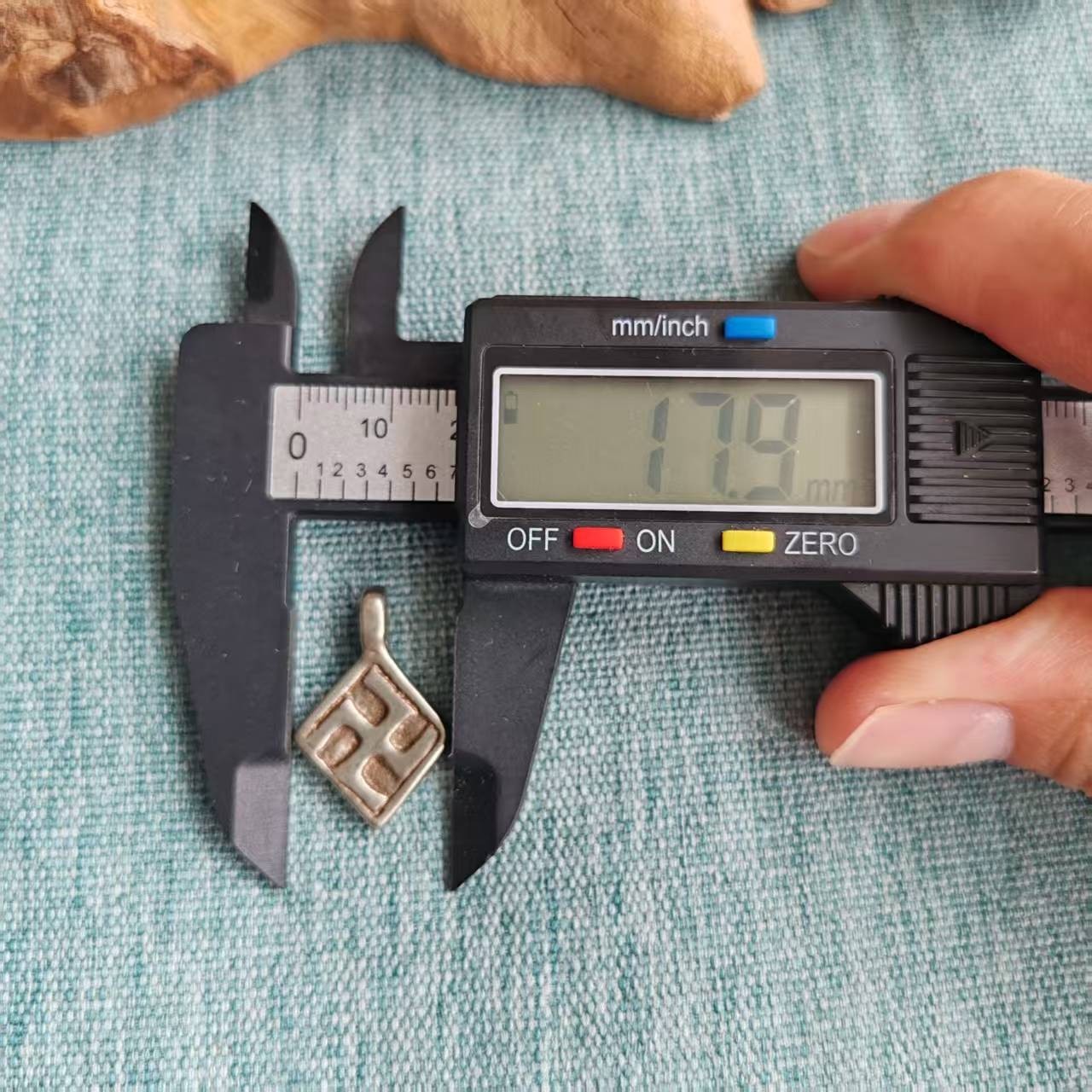 Vintage Tibetan Square Pendant Buddhist Swastika Symbol Unisex Amulet Keychain