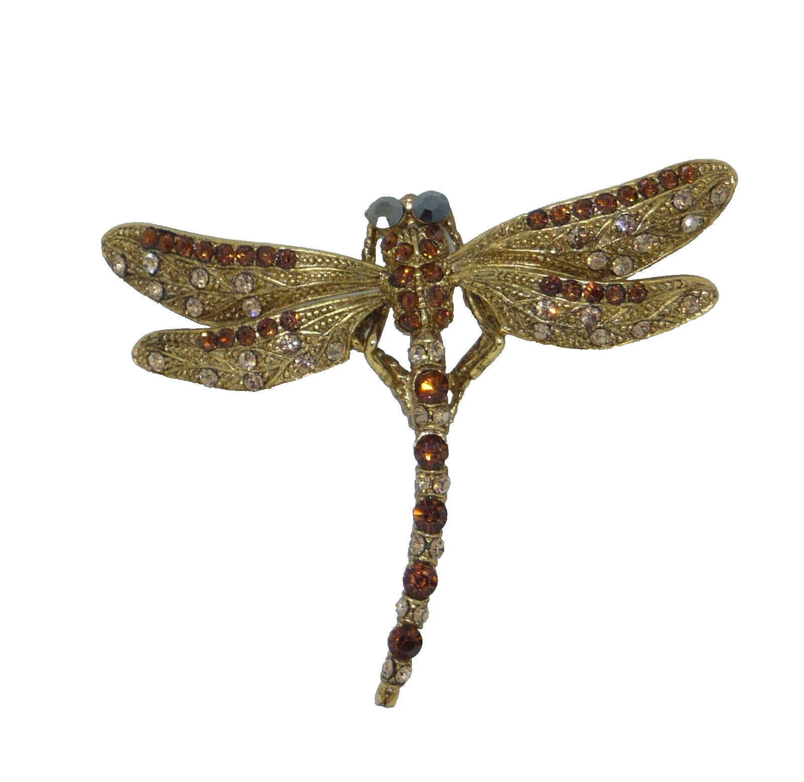 Fancy Dragonfly Crystal Rhinestones Brooch Pin USA Seller