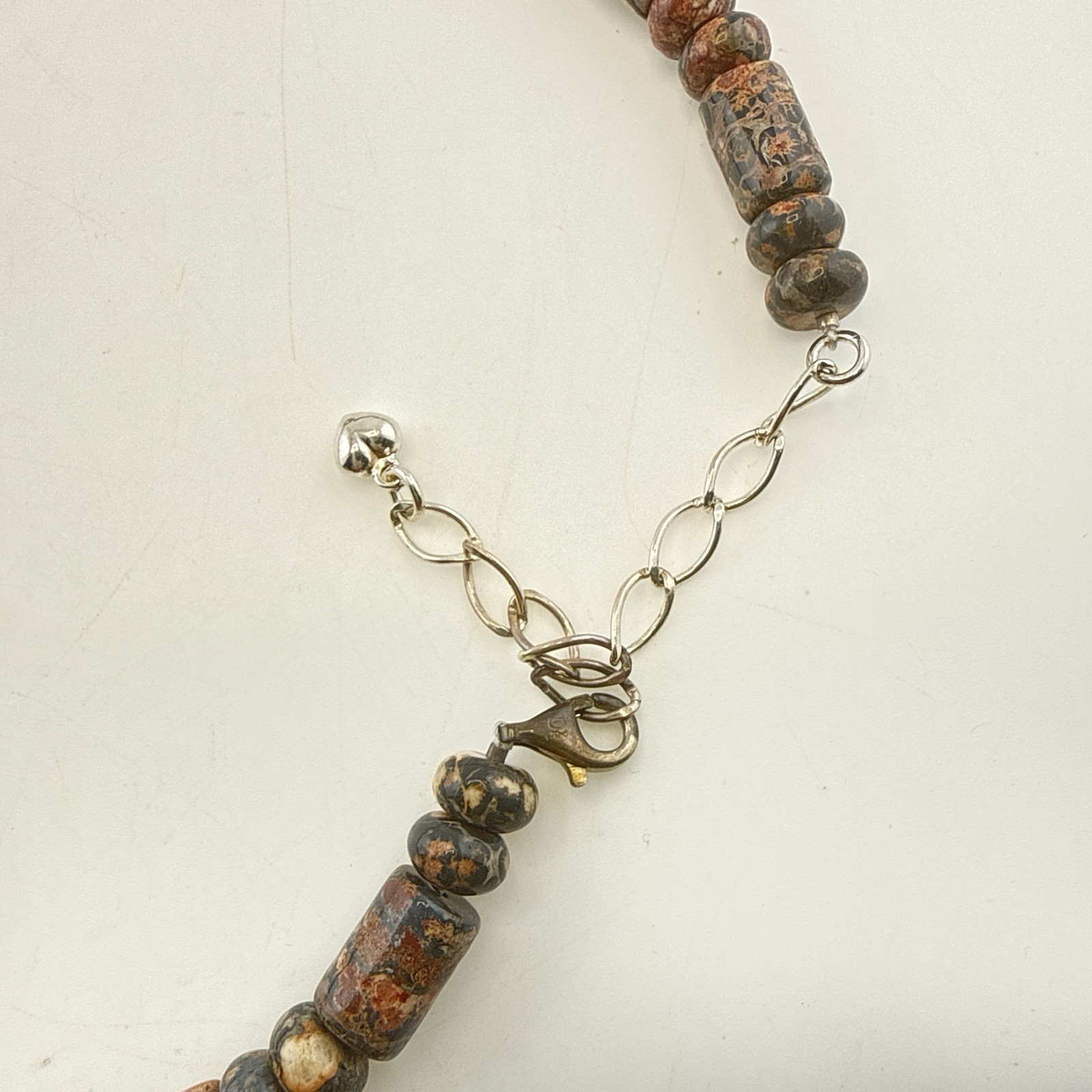 Jay King Necklace Leopard Skin Jasper Pendant Sterling Silver 925 Modernist Set