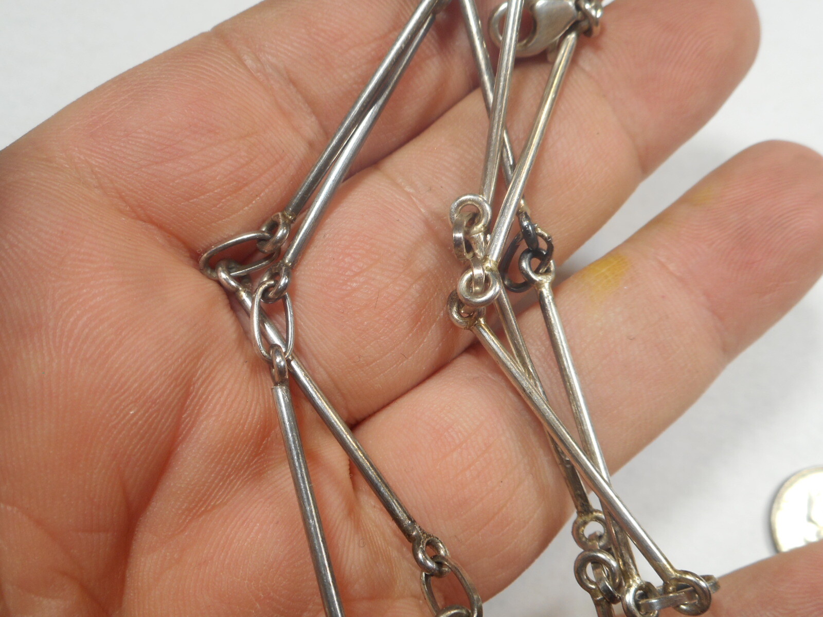 Face of Man Sticking His Tongue Unusual NECKLACE Signed ANDES Vintage Sterling