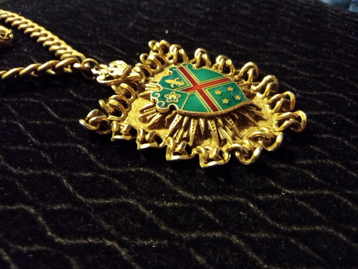 Scottish Enameled Emblem Necklace Antique