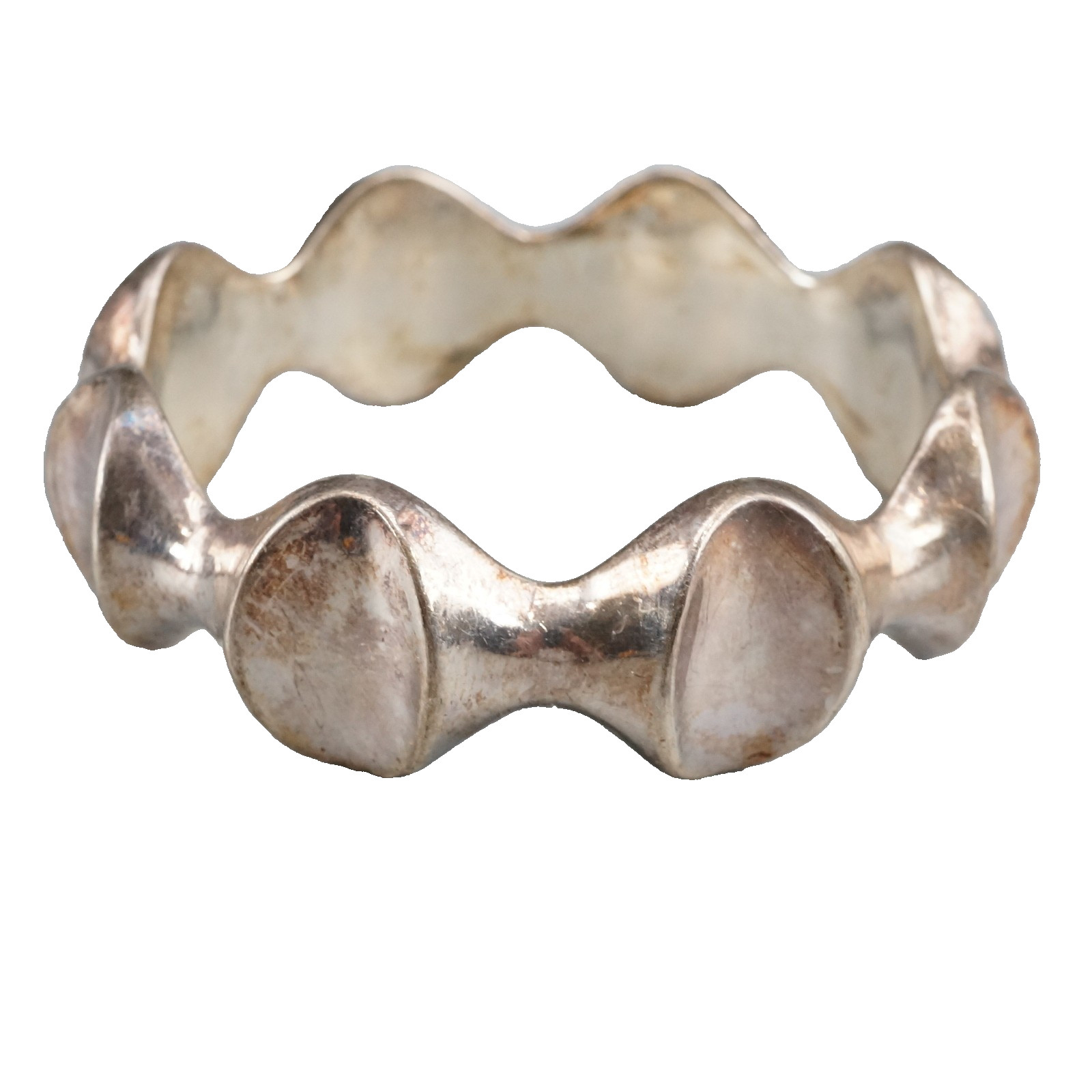 Vintage Sterling Silver 925 Wave Modernist Bracelet Heavy 31.2 Grams 7.5″