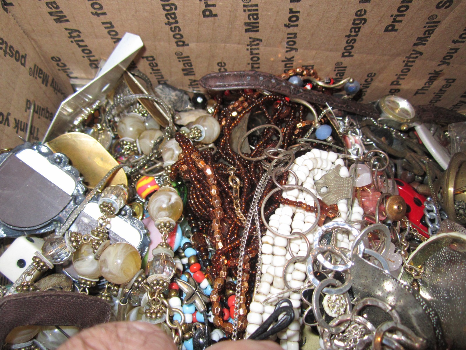 MASSIVE LOT OF WATCHES AND JEWELRY – UNSEARCHED – 16LBS 3OZ – MOSTLY WEARABLE