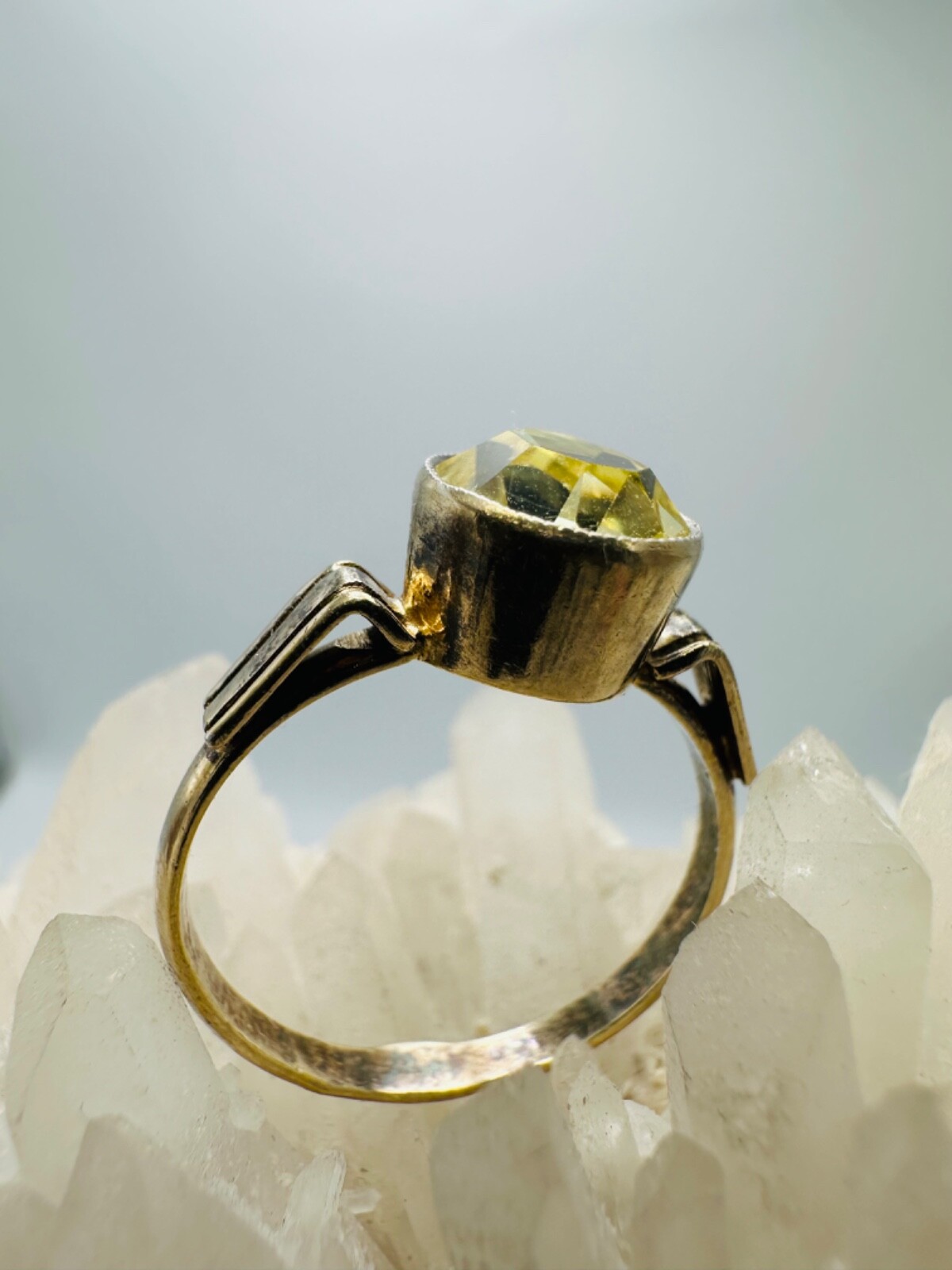 Vintage Gilt Silver Engagement Ring 875 soviet Women’s Jewelry