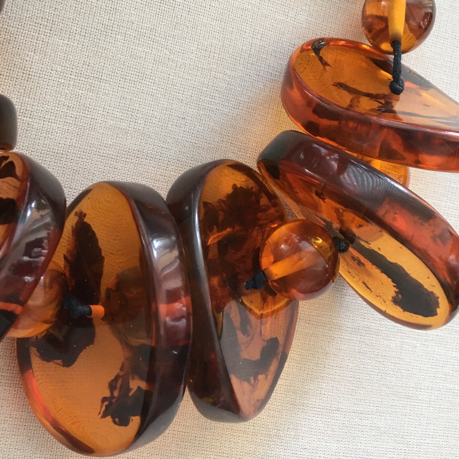 Anthropologie Amber Resin Statement Necklace