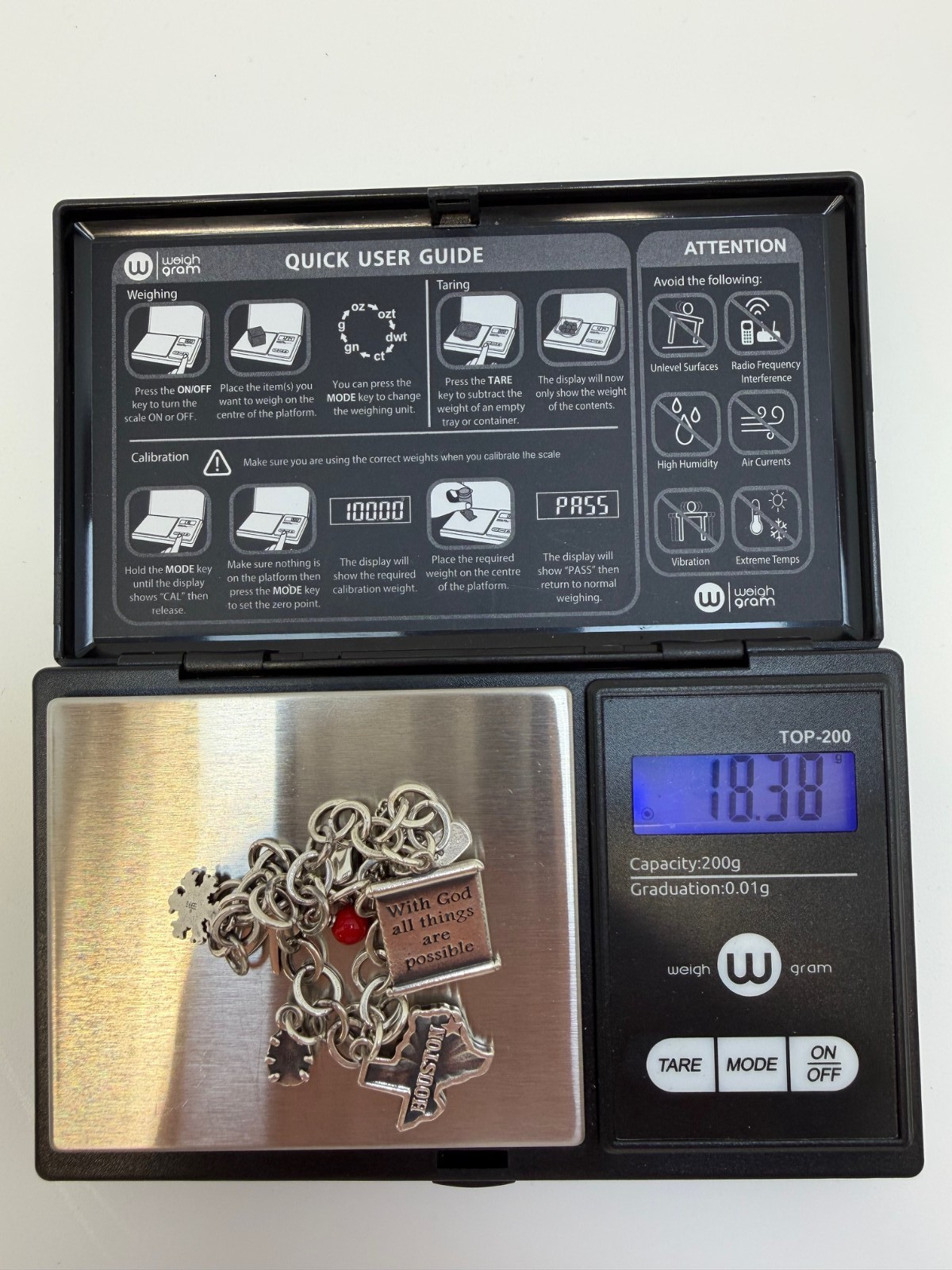 James Avery Sterling silver Charm bracelet with 6 Charms 7.5 Inch. 18+ Grams.
