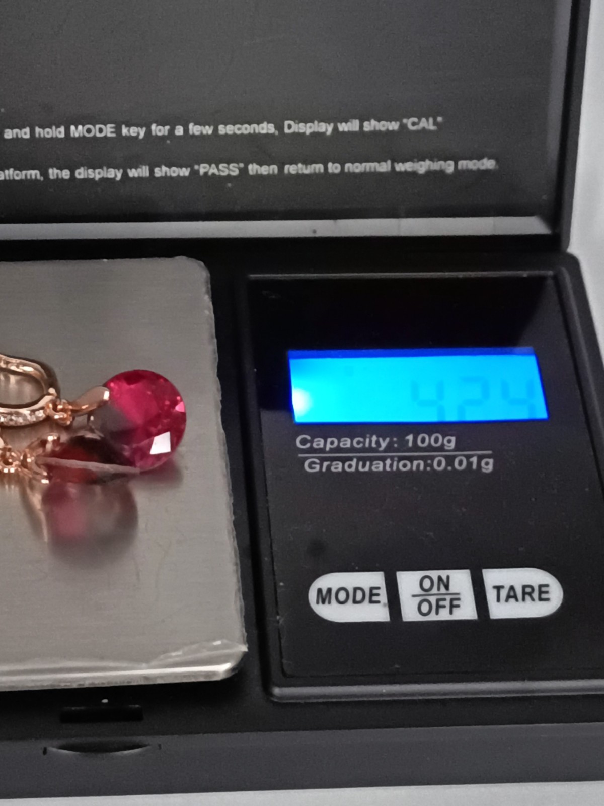 Vintage 1990-s 14 Ct Rolled Gold Ruby / Zircons Earrings-Hallmarked 585 RG