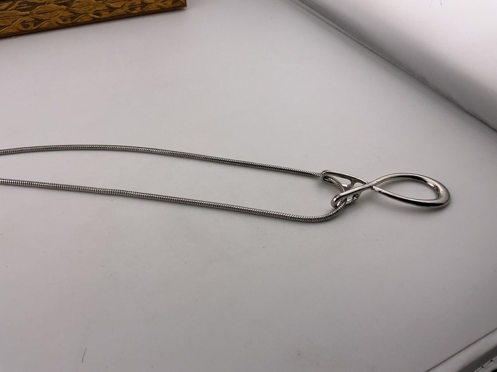 Modernist Necklace SilverT Sleek Minimalist Streamlined 16-19” Weighs 22 Grams