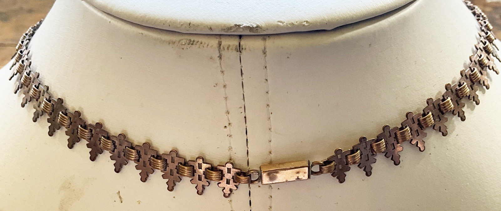 Antique Victorian Gold Filled Fringe Style Chain Necklace Unusual Link