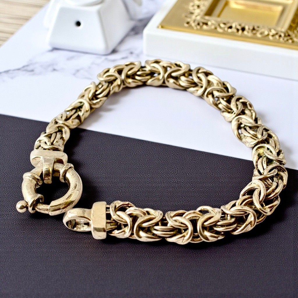 Vintage Sterling Silver Chain Bracelet Signed Made in Italy 16 grams