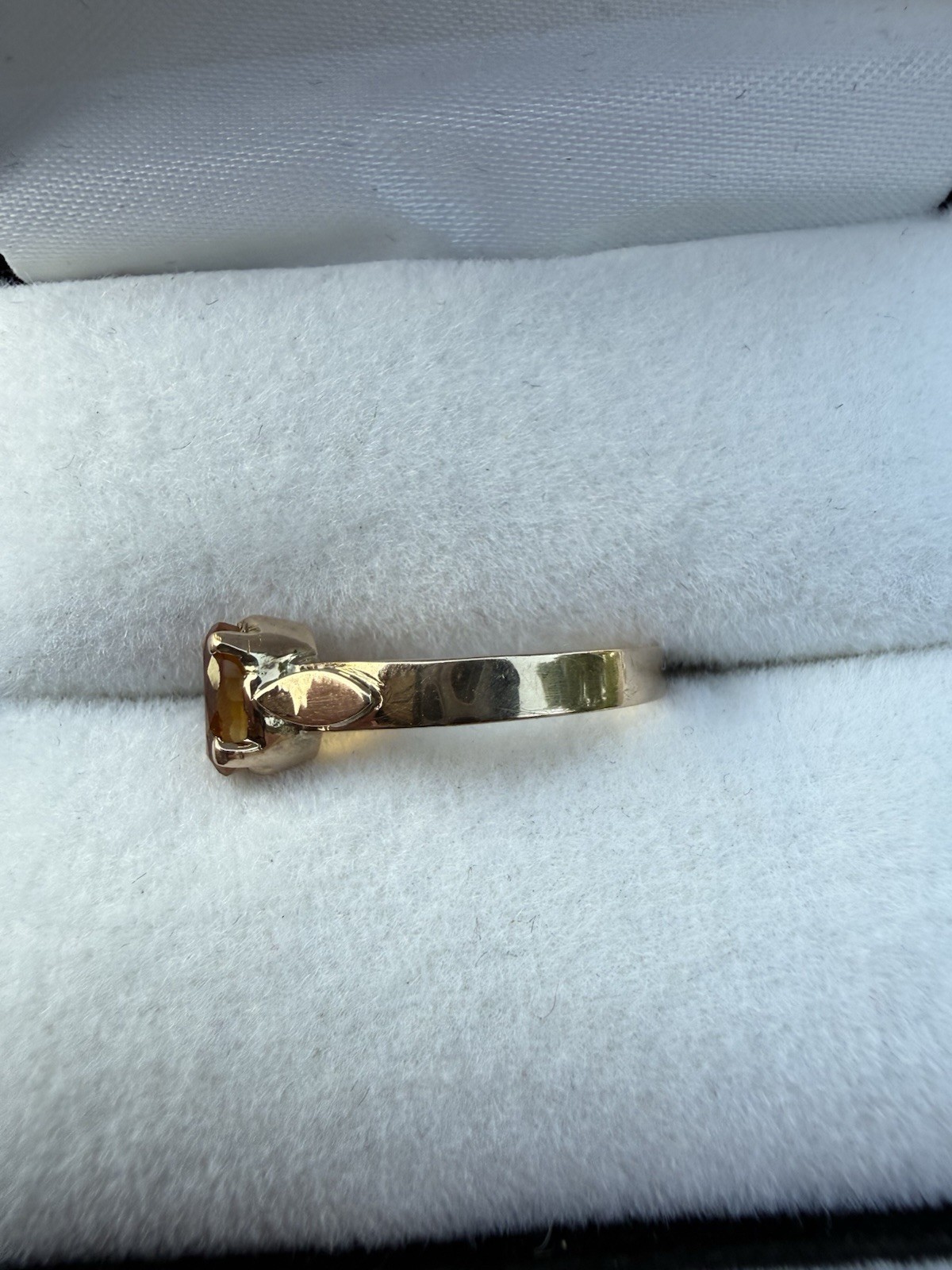 Vintage 14k Rose Gold Madeira 1ct Citrine Oval Solitaire Ring Size 6.25 2.2 Gram