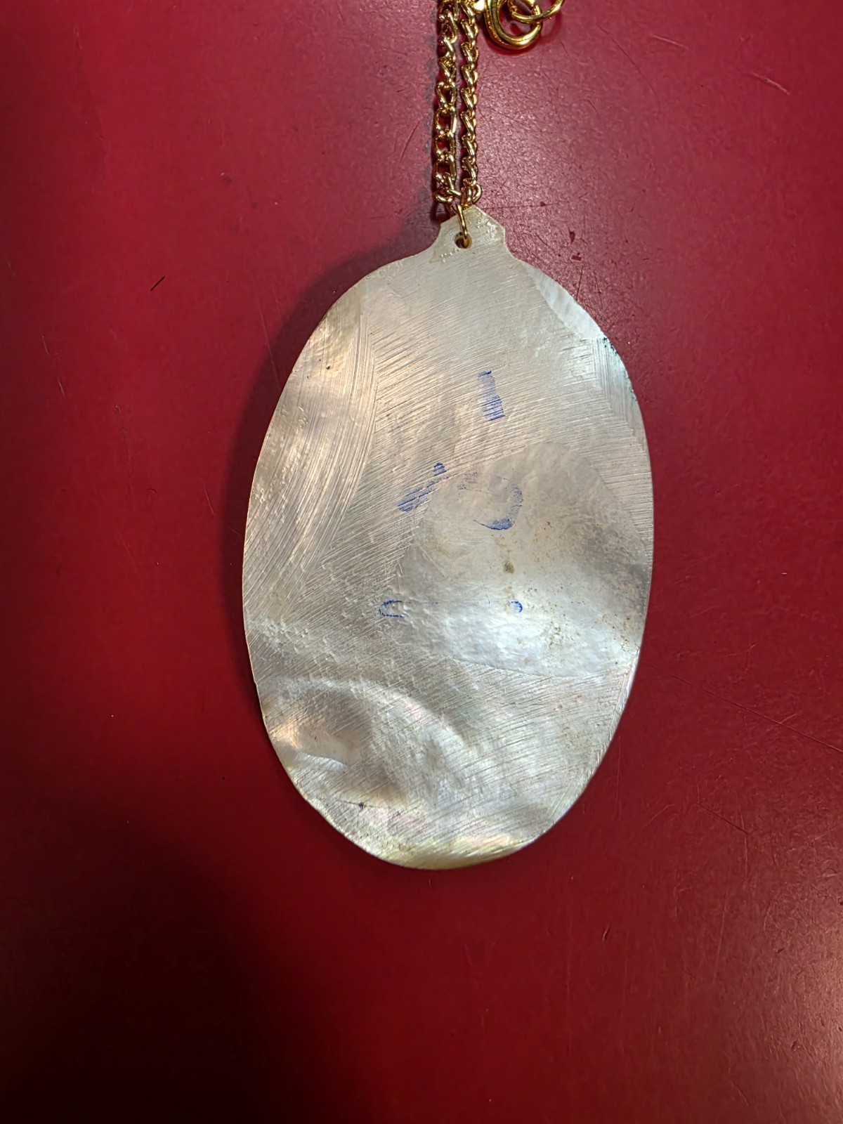 PERSIANANTIQUE BIRDS AND PAVO MINIATURE MOTHER OF PEARL PENDANT NECKLACE