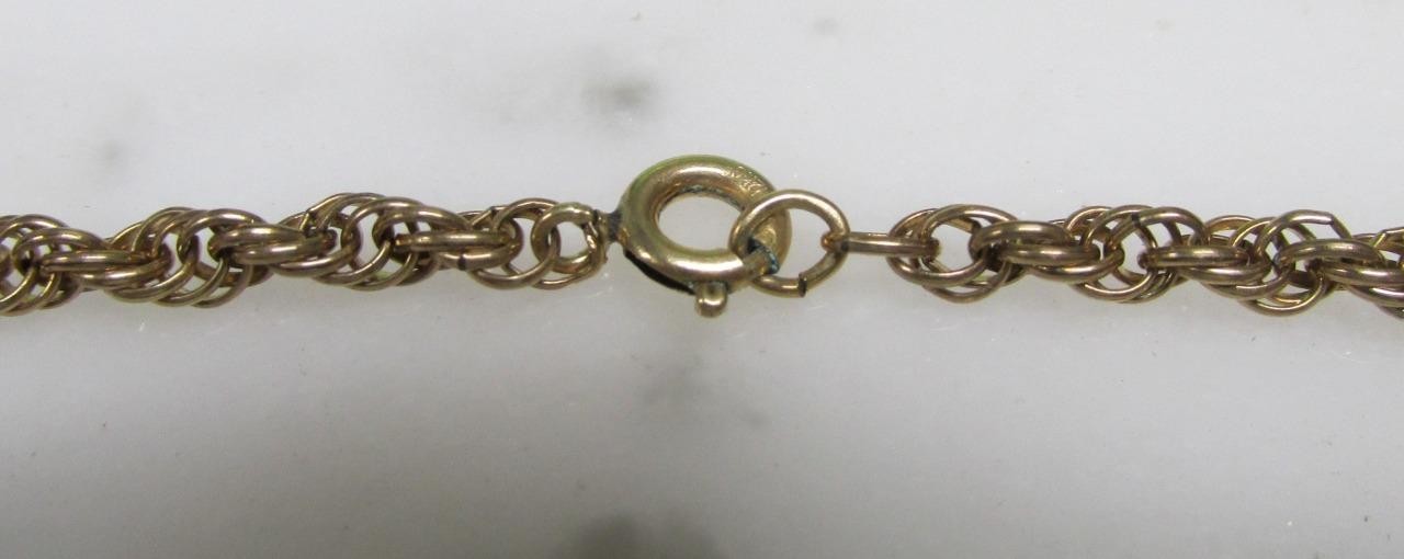 Vintage Yellow Gold Filled Rope Chain Necklace ~ 24″ ~ 9grams ~ 7-C599