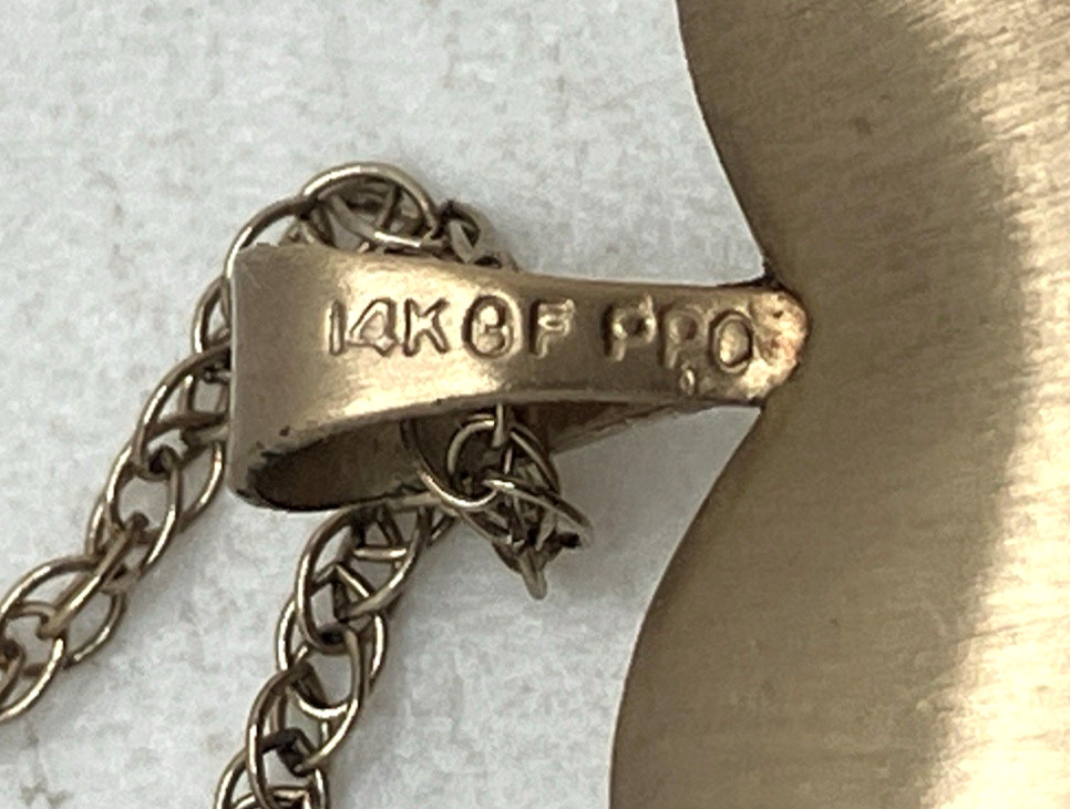 14K Gold-Filled Vintage Etched Locket Stamped PPO 18″