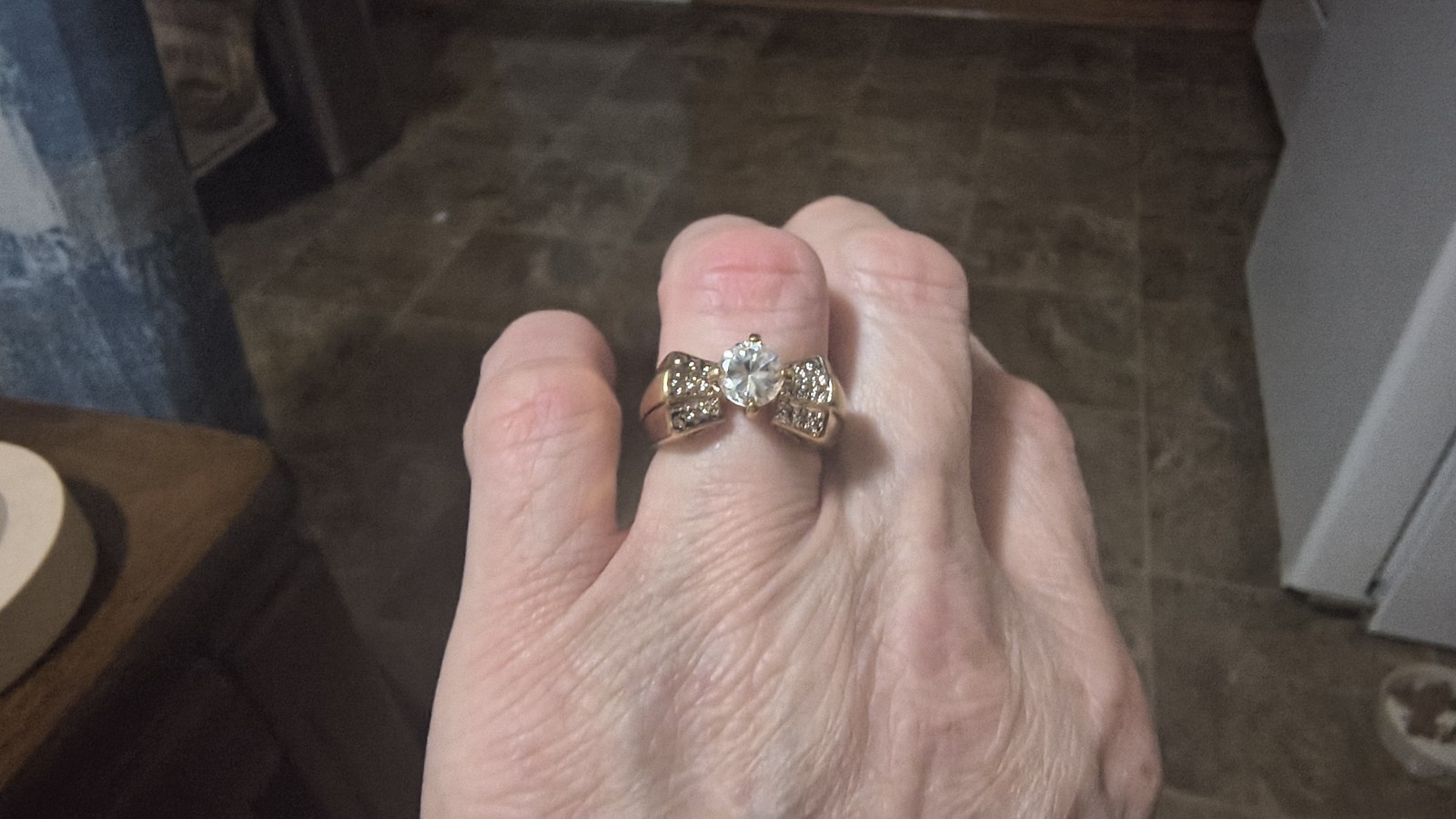 Vintage Bow Ring Size 6.5 – 14k HGE Gold Electroplate – Lind Maker Mark